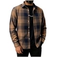 thumbnail image 2 of LEKWK Mens Flannel Shirts Plaid Long Sleeve Button Down Shirt Collar Lightweight Fall Winter Casual Outerwear for Business Casual Work Office, 2 of 9