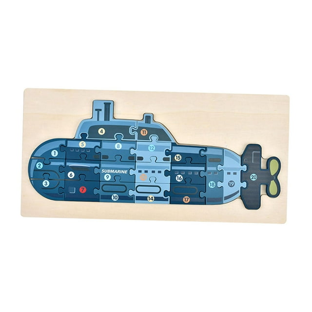 HILABEE Kids DIY Puzzle Toy Brain Teaser Montessori Toy Puzzles Puzzles Toy for Children Submarine