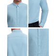 thumbnail image 7 of DARING DIVA Men's Plaid Long Sleeved Button Down Houndstooth Dress Shirts XL Light Green, 7 of 7