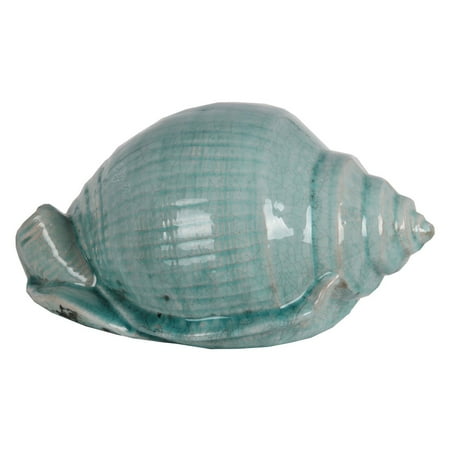 Seashell Statue - Privilege International Ceramic Seashell Statue - Blue