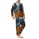 thumbnail image 2 of Fotbe Realistic Cute Sea Turtle Pijama de Hombre con Estampado de Manga Larga, Conjunto de 2 Piezas, Ropa de Dormir Suave y Cómoda con Bolsillos-Medium, 2 of 7