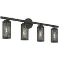 thumbnail image 5 of 35.5 inch 4 Light Black Bathroom Vanity light fixture with Black Stainless Steel Mesh Shade Shade, 5 of 7
