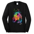thumbnail image 2 of Wild Bobby, Neon Rainbow Horse Animal Lover Mens Long Sleeve Shirt, Black, Small, 2 of 3