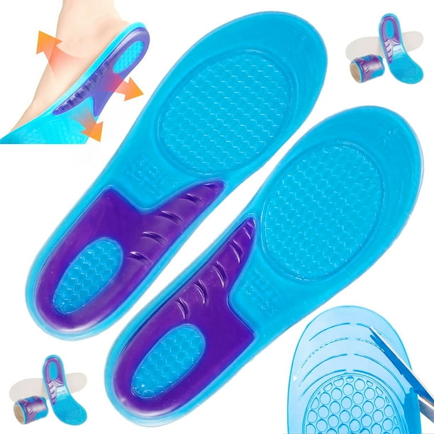 Muyoka Plantillas deportivas de gel de silicona para aliviar el dolor de pies Plantillas de gel de masaje antideslizantes y transpirables Plantillas de soporte ortopédico de absorción de impactos para Muyoka Hogar