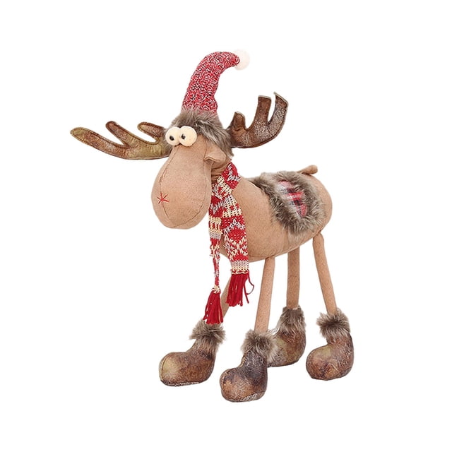 Estatuilla de muñeco de alce de Navidad, estatua de alce de Navidad, decoración de figura navideña, juguete ornamental para decoración del hogar y la Estilo G 34x12x45cm Hugo Figura de muñeco de alce navideño