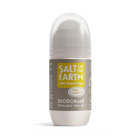 Salt Of the Earth Natural Amber Sandalwood Refillable Roll-On Deodorant 75ml