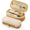 thumbnail image 1 of Estuche para lápices expandible, estuche para lápices de gran capacidad, estuche para bolígrafos, organizador de papelería escolar, bolsa de cosméticos para maquillaje, color caqui, 1 of 5