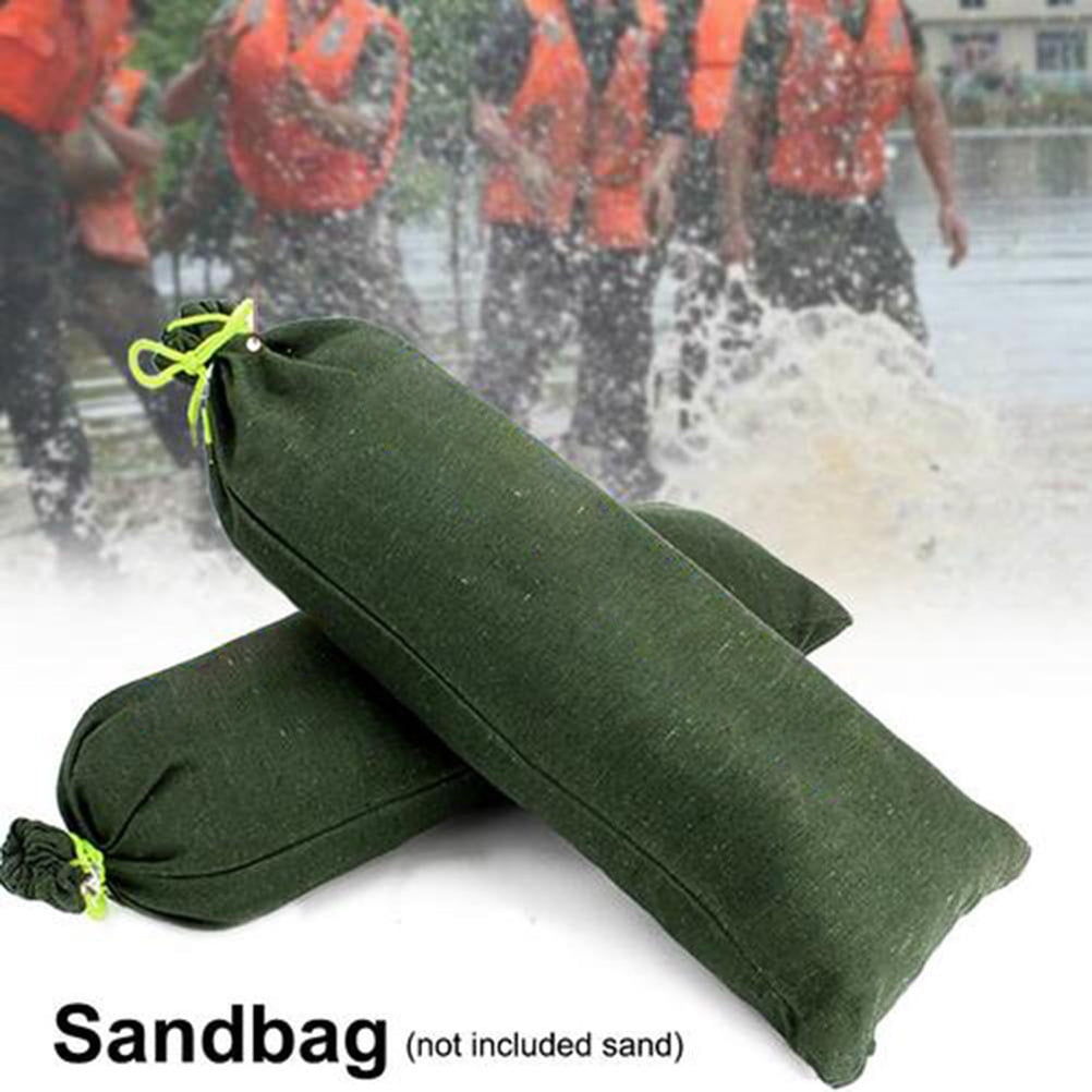 Whewer Sandbags for Flooding Thickened Canvas Sand Bag Flood Water Barrier Long-Lasting Sandbags with Strong Drawstring Closure Ties 30x70cm 