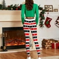 thumbnail image 5 of QIUOMBBP Red Women's Striped Leggings Stretchy Full Ankle Length Yoga Pants Holiday High Waisted Pants Christmas Gifts S, 5 of 10