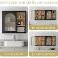 thumbnail image 3 of ANHDAH Bathroom Wall Cabinet Over Toilet with 2-Door & Adjustable Shelf, Solid Wood Medicine Cabinet for Kitchen Living Room, Black, 3 of 7