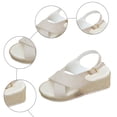 thumbnail image 7 of Wedge Sandals for Women Dressy Summer Platform Strappy Espadrille Casual Slingback Wedges Heels Open Toe Arch Support Pumps Shoes White Size 6.5, 7 of 7