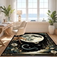 thumbnail image 3 of Design&I 3'x5' Ultra Soft Throw Mat, Snake Witchy Mystical Moon With Celestial Vintage Star Frame None Fluffy Washable Easy Care Indoor rug for Bedside Hallway, 3 of 7