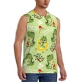 thumbnail image 2 of Uemuo Cute Dinosaurs Cartoon Pattern Men's Sleeveless T-Shirt,Muscle Athletic Tank Top, Moisture-wicking Quick-dry Breathable Classic Tee Top for Gym Run Outdoor Sports-Small, 2 of 8