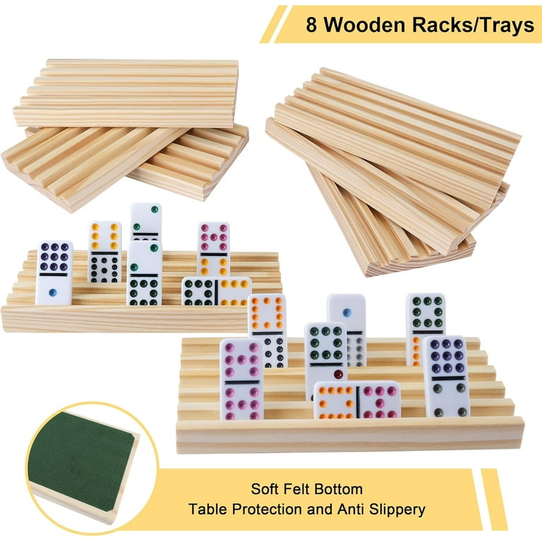 Fugocen Double 12 Mexican Train Dominoes Set with Wooden Trays photo 7