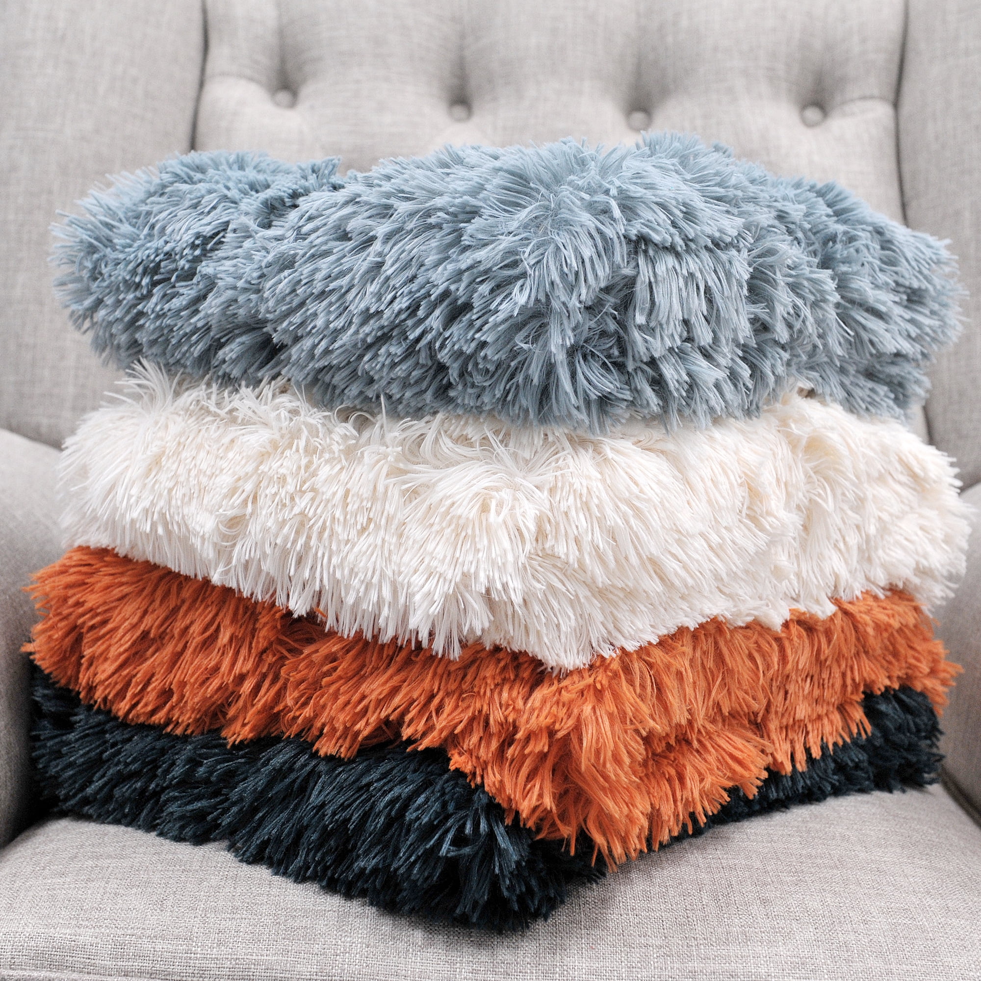 Home Soft Things Shaggy Throw & Pillow Cover 3 Piece Combo - Teal - 60" x 80"/20" x 20"