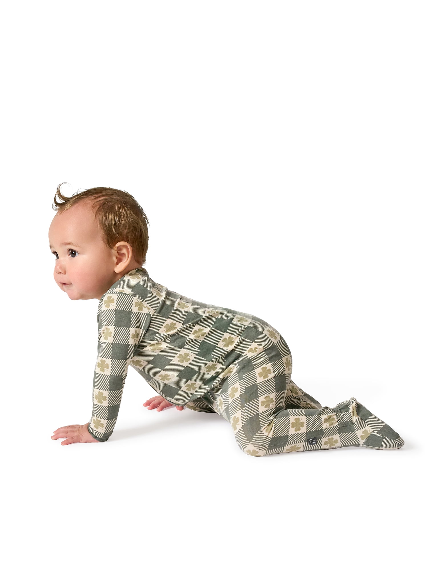 Modern Moments by Gerber Baby Neutral Viscose St. Patrick's Two-Way Zip Sleep 'N Play Footed Pajamas, Sizes Newborn - 6/9 Months