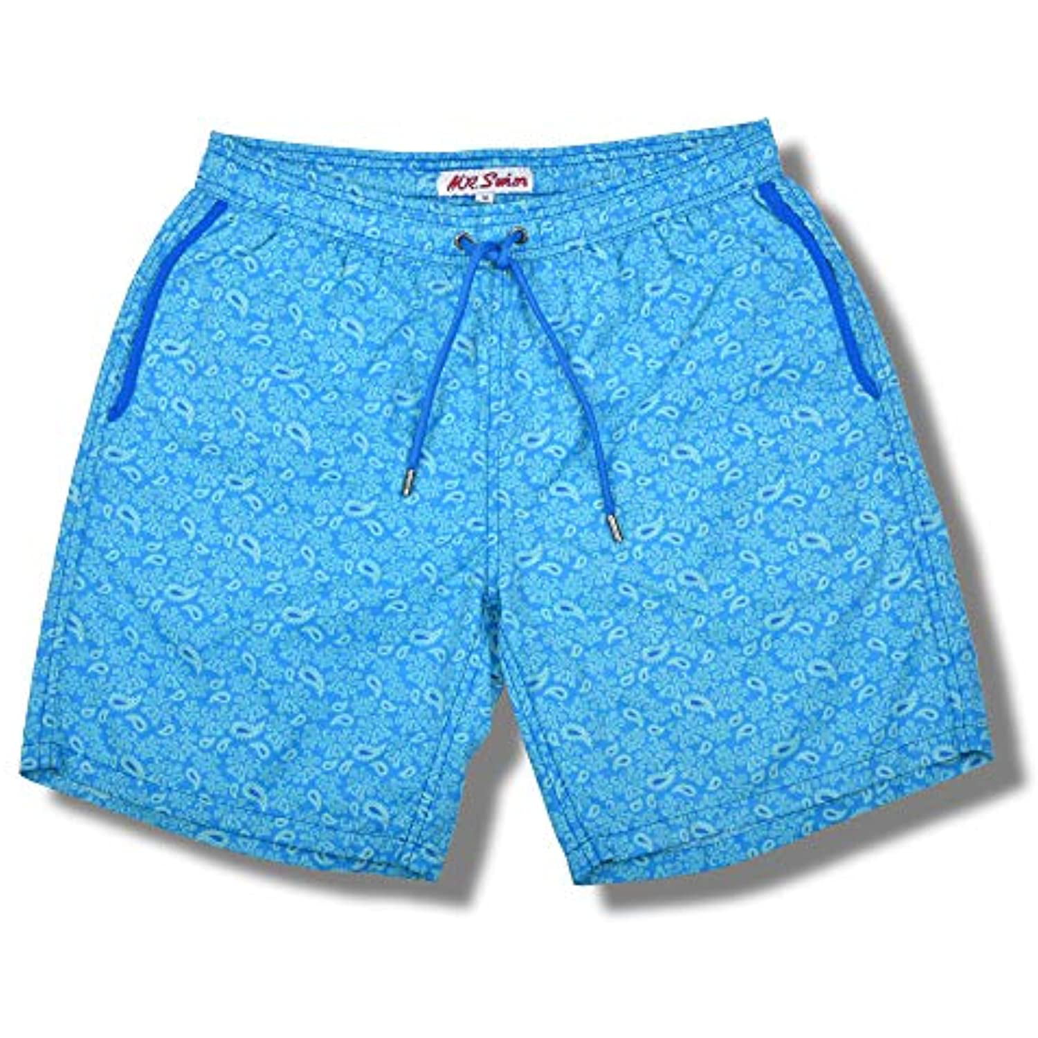 Blue Octopu Mens Beach Shorts Elastic Waist Pockets Lightweight Swimming Board Short Quick Dry Short Trunks 