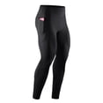 thumbnail image 2 of Men's Dry Fit Compression Baselayer Pants Running Tights Leggings with High Waist and Side Phone Pocket Black L, 2 of 3
