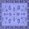 thumbnail image 1 of Ahgly Company Machine Washable Indoor Square Oriental Blue Traditional Area Rugs, 3' Square, 1 of 4