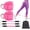 Pink, variant on Padded Ankle Straps Cable Machine Training Kit With 3 Resistance Bands For Glute Leg Hip Fitness Workout Daily Gym Use, 1 Set
