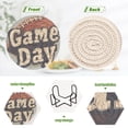 thumbnail image 4 of Yayeee 6 PCS Drink Coasters with Holder Set Woven Absorbent Round Tabletop Hot Pad, Gray Game Day, 4 of 7