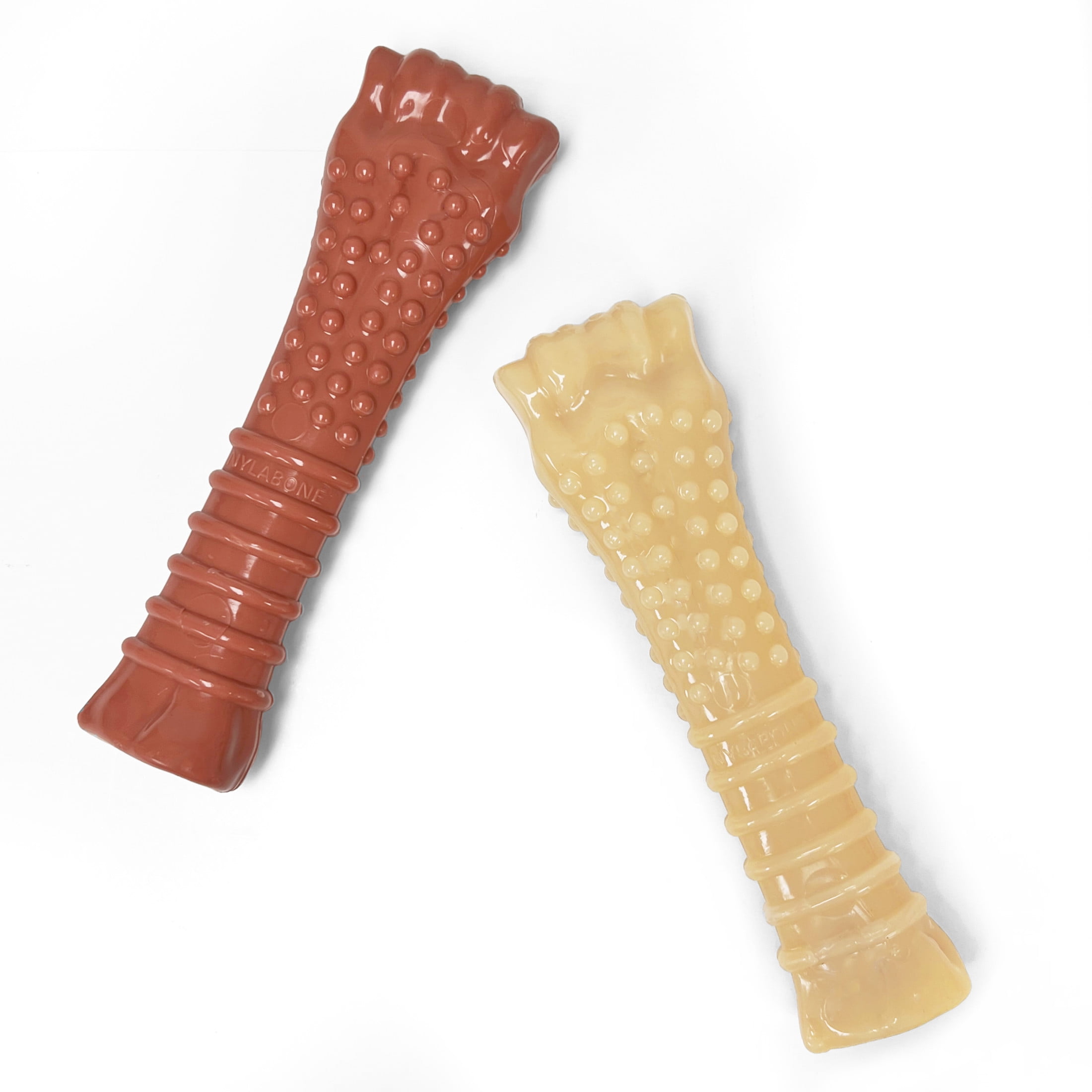Nylabone Power Chew Textured Knuckle Bone Dog Toy, Dog Chew Toy, Original & Bacon Flavor, X-Large, 2 Pack