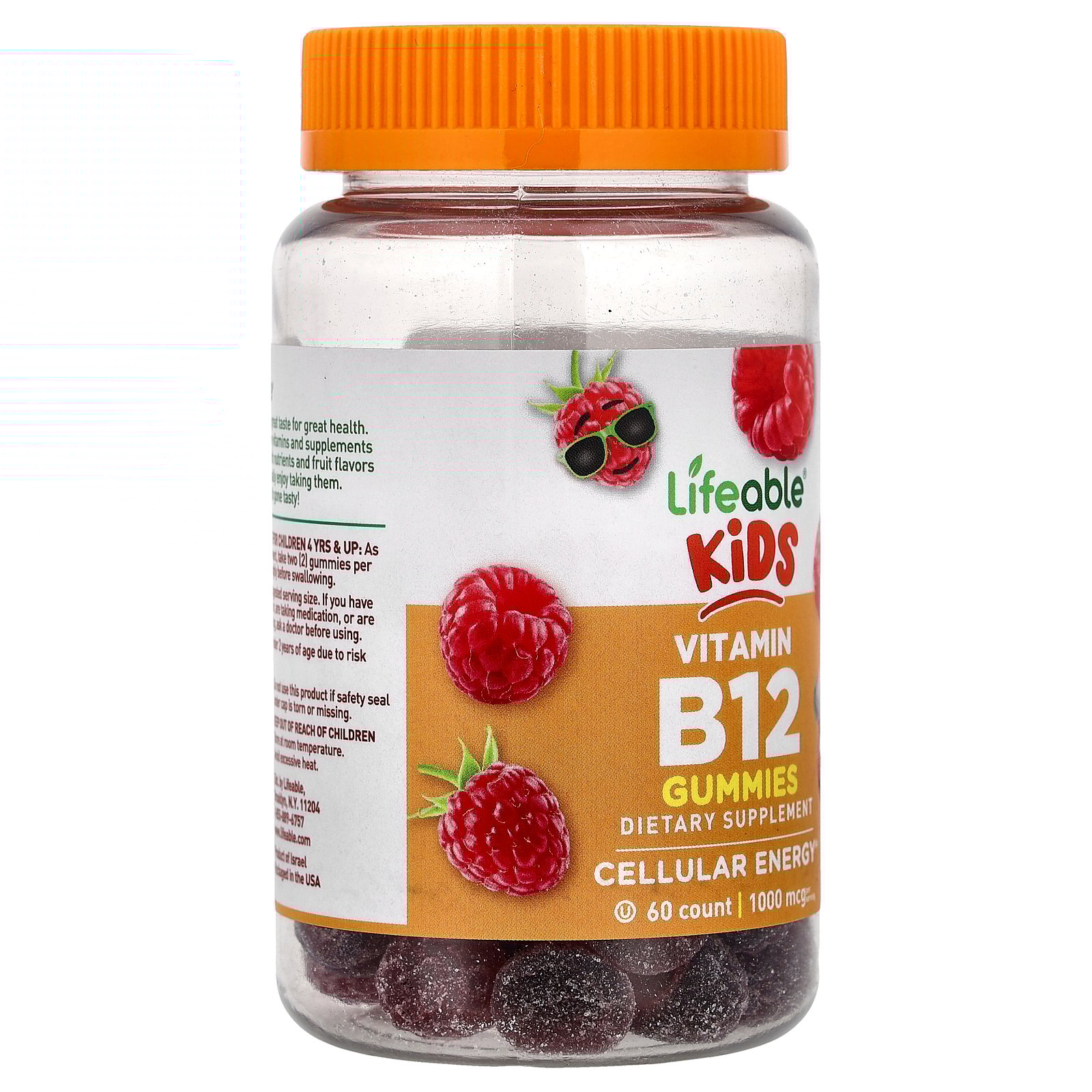 thumbnail image 3 of Lifeable Kids Vitamin B12 Gummies, Raspberry, 60 Gummies, 3 of 4