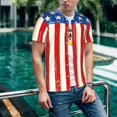 thumbnail image 6 of KLL America Flags2 for Men's Baseball Shirts,Short Sleeve Casual Shirts Button Down Shirt for Men Beach Summer Wedding Shirt-4X-Large, 6 of 7
