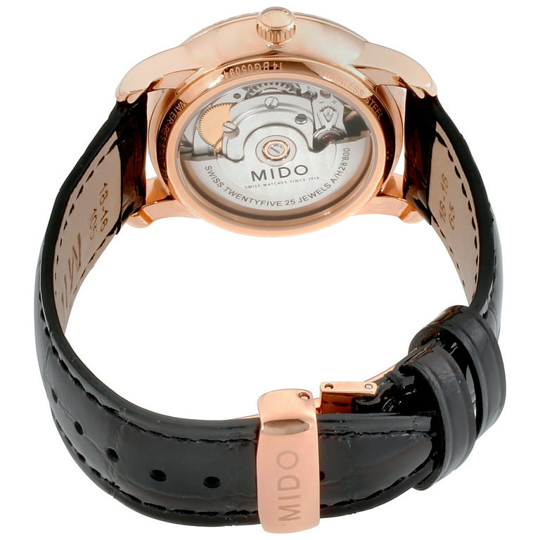 Mido Baroncelli II Silver Dial Leather Strap Ladies Watch