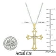 thumbnail image 2 of Dazzlingrock Collection Round White Diamond Fashion Cross Religious Pendant for Women with 18 Inch Silver Chain (0.05 ctw, Color I-J, Clarity I1-I2) in 14K Yellow Gold, 2 of 3