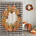 thumbnail image 3 of Shower Curtains for Bathroom-72"x78",Thanksgiving Pumpkin Farm Wood Barn Waterproof Bath Curtain Grommet Shower Curtain Set, 3 of 7