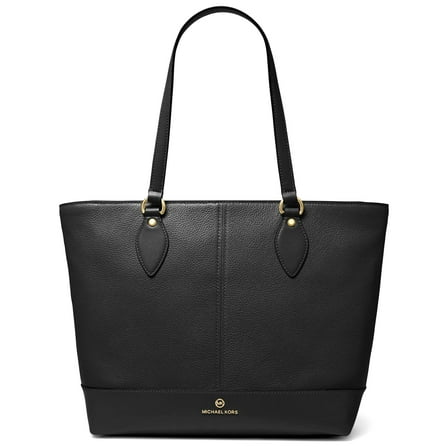 Michael Kors Women's Beth Large Pebbled Leather Top Zip Tote (Black)