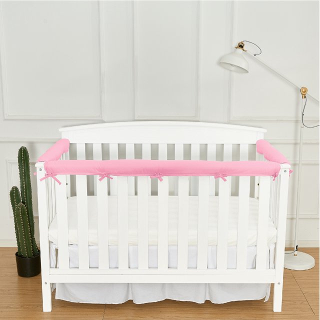 Funda de cama de protección anticolisión de color sólido con circunferencia para cuna de bebé, funda de cama textil suave anticolisión para el hogar