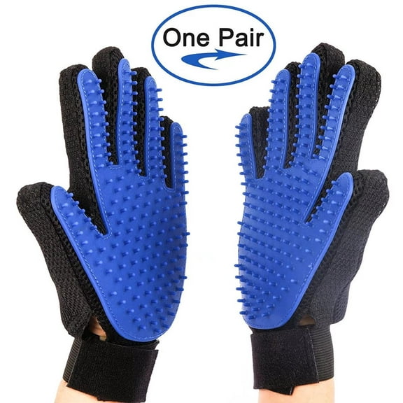 Pet Grooming Gloves Hair Removal Mitt Pet Deshedding Brush Massage Tool for Dogs Cats (One Pair)