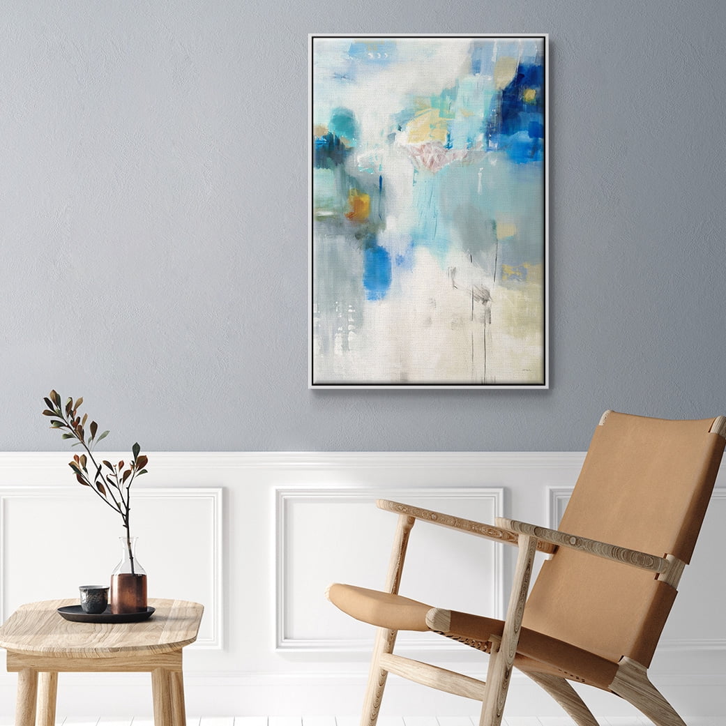 Celeste Motion I Framed Premium Gallery Wrapped Canvas - Ready to Hang - 17 x 25 - White Floating Frame