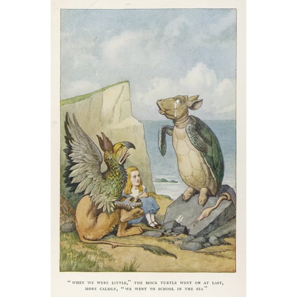 Alice With The Gryphon And The Mock Turtle Poster Print By Mary Evans Picture Library (18 X 24)