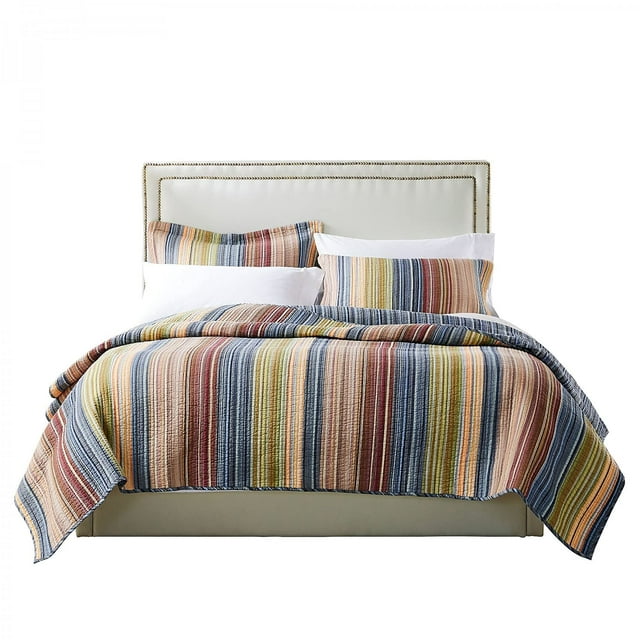 Greenland Home Katy Juego De Edredón Reversible A Rayas, 100% Algodón, Ropa De Cama King/Cal King De 3 Piezas