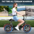 thumbnail image 3 of Caroma Peak 819W Electric Scooters with Seat for Adults, 16" Fat Tire for All-Terrain, 25Miles Max Range, 20mph Top Speed, Commuter Ebike for Adults&Teens, Motorcycle Style, 3 of 9