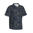 thumbnail image 3 of Xecao Golden Peonies print Hawaiian shirt - a stylish short-sleeve button-down for men, perfect for casual beach and tropical outings., 3 of 9
