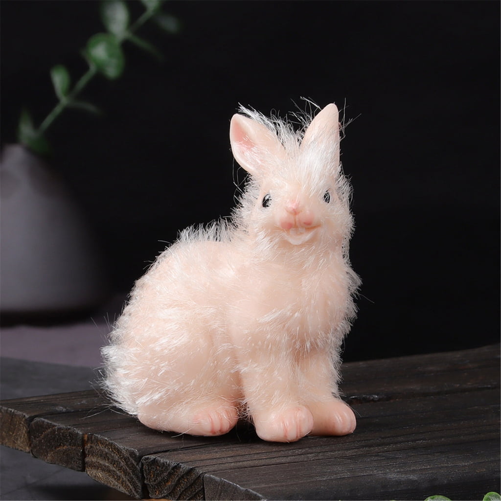 KUFptva Realistic Rabbit Doll for Child Silicone Rabbit Model Toy Reborns Pet Raise Figurine for Kids Collectable