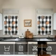 thumbnail image 4 of Fall Kitchen Curtains 3 Panel Set Plaid Black Pumpkin Autumn Kitchens Decor Falls Curtain and Valances Set Thanksgiving Fall Window Curtains Autumn Themed, 4 of 6