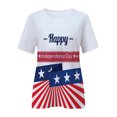 thumbnail image 3 of OAVQHLG3B 4th of July Outfits for Women American Flag T Shirt Summer Tops for Women Tops Printe Casual Loose Fit Tee Shirts Blouse Print Round-neck Shirt, 3 of 4