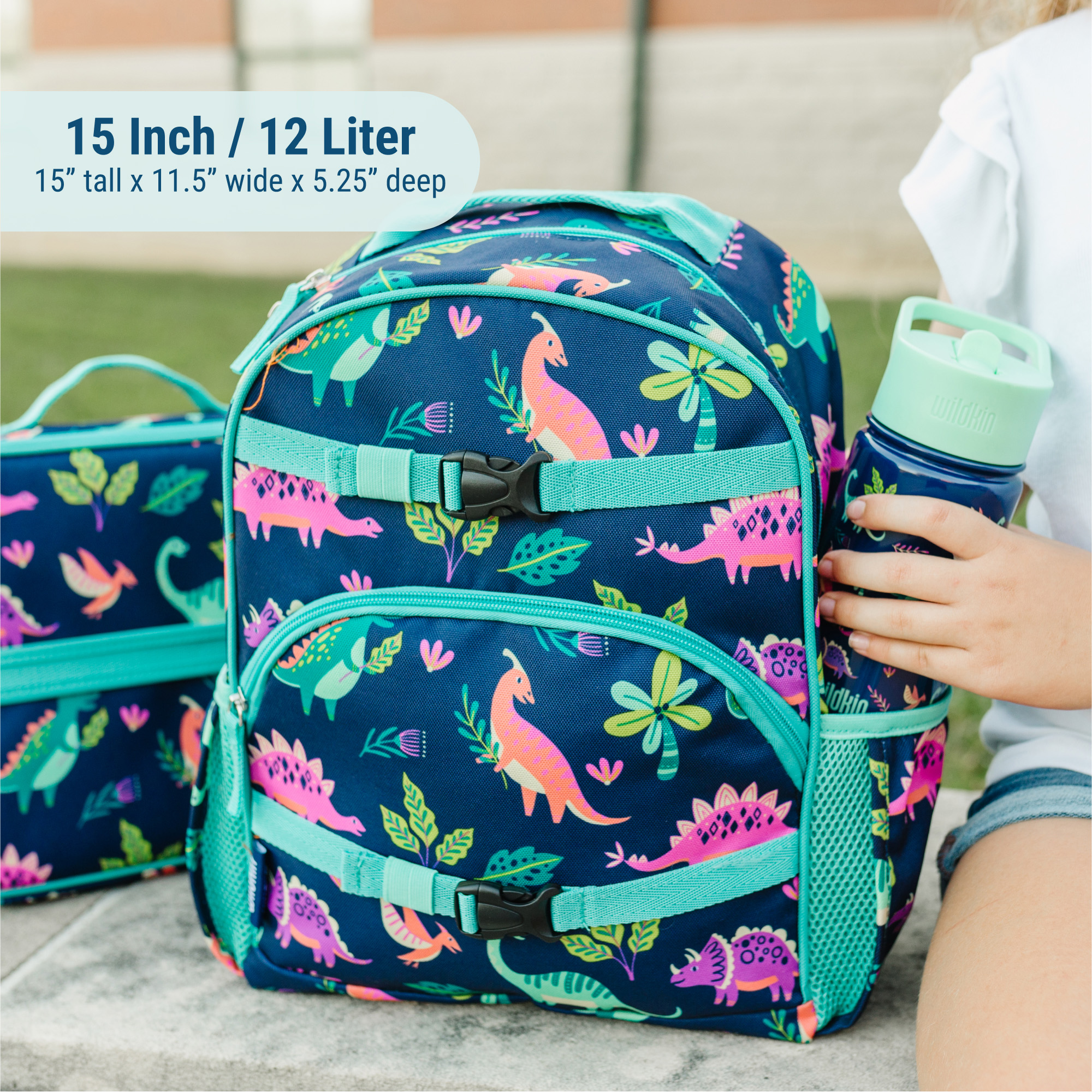 Wildkin Kids Dino Pals  ECO rPET Next Gen Backpack - 15 Inch / 12L