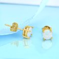 thumbnail image 1 of 18k Gold Over Sterling Silver Genuine White Fire Opal Stud Earring, 1 of 1