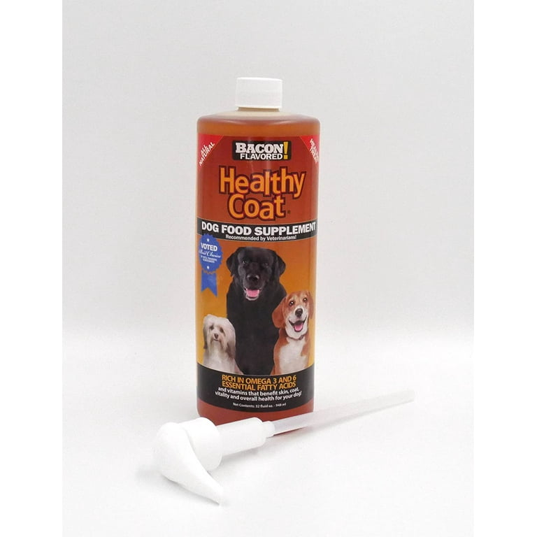 HealthyCoat Dog Food Supplement for Excessive Shedding Itching Hot Spots Allergies 32 oz. Clear