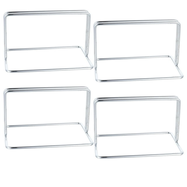 OULII 4Pack Desktop Privacy Panel Silver Steel Rectangular Non-slip Base Stable Clamping for Office Use