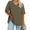 Brown, variant on Xqxayjr Womens Summer Basic Tops V Neck Plus Size Short Sleeve Blouses Under $5 Loose Fit Soft Basic Tunic Tops for Leggings Cute White Shirt Clothes