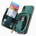 thumbnail image 2 of ELEHOLD Crossbody Wallet Case for iPhone 8 / iPhone 7 / iPhone SE 2022 2020, Zipper PU Leather Phone Case with Card Holder Wrist Strap Purse Cover 4.7 Inch,Green, 2 of 7
