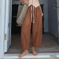 thumbnail image 5 of hlysgo Baggy Jeans for Women Cropped Cotton Wide Leg Pants Loose Fit High Waisted Denim Pants with Pockets Coffee,S, 5 of 6