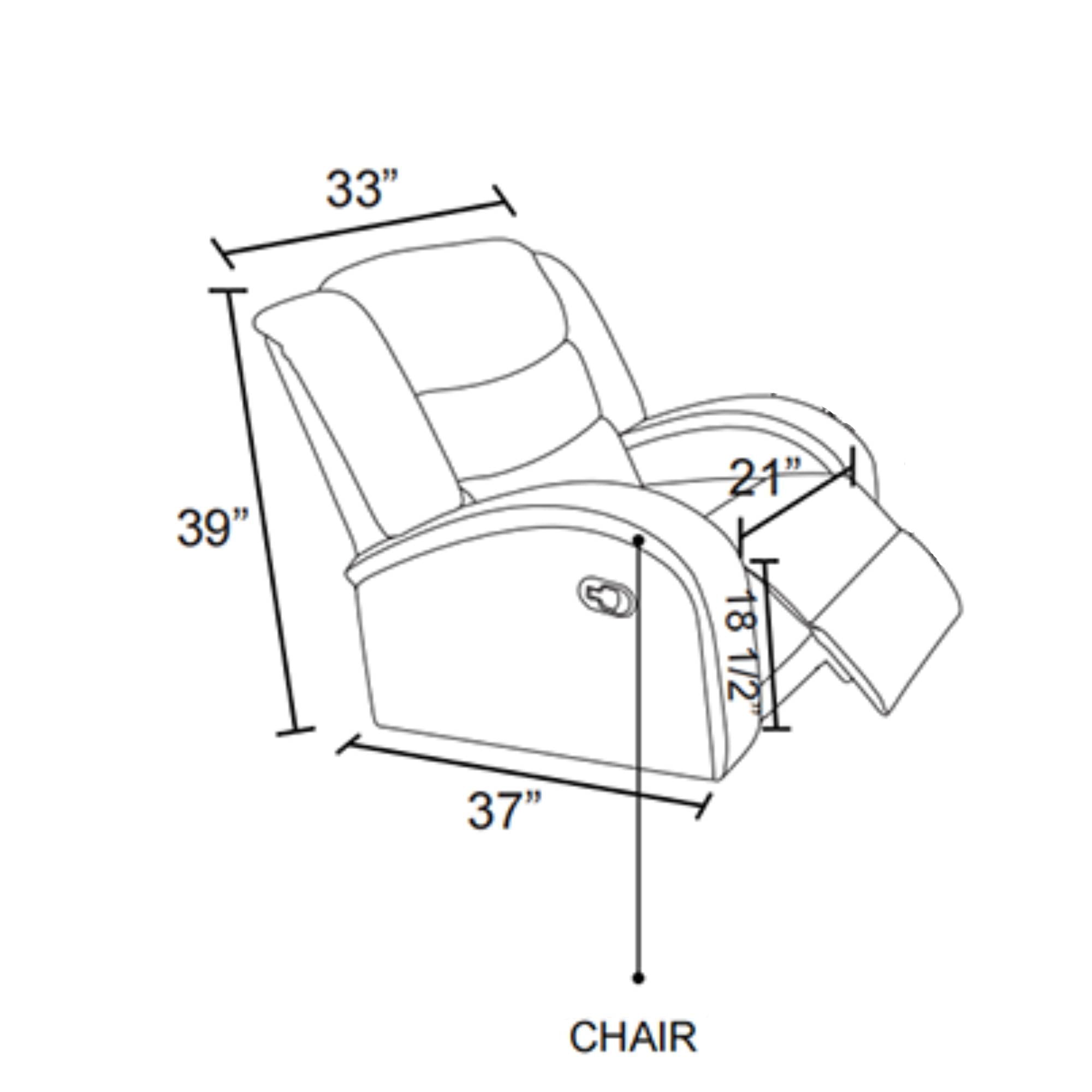 Manual Recliner Chair Leather Reclining Sofa Couch Home Theater Seating Seats for Living Room, Black